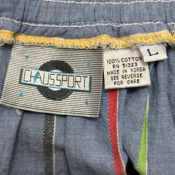 Vintage Chaus Sport Chambray Maxi Midi Skirt Rainbow Stripe - Picture 6 of 7